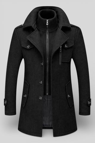 Winterjas Heren Marineblauw Zwart