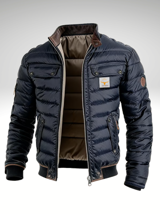 Bram™ | Luxe gewatteerde jas marineblauw