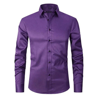 Braony | Klassiek Slim-Fit Overhemd Donkerpaars