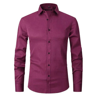 Braony | Klassiek Slim-Fit Overhemd Wijnrood
