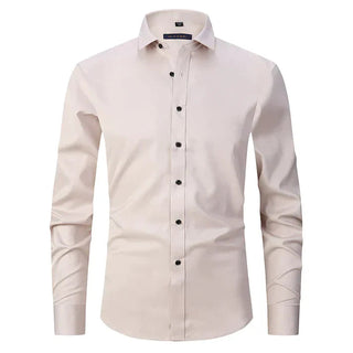 Braony | Klassiek Slim-Fit Overhemd Beige