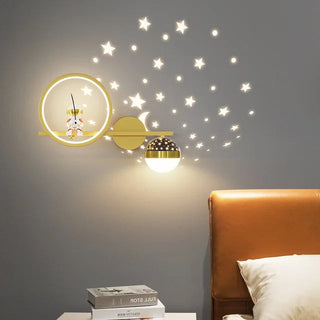 BrightNest – Moderne wandlamp met zachte verlichting Goud rechts