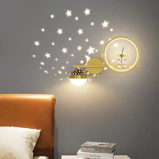 BrightNest – Moderne wandlamp met zachte verlichting Goud links