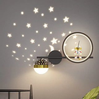 BrightNest – Moderne wandlamp met zachte verlichting Zwart links