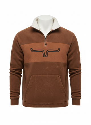 Bruce | Fleece trui met kwartrits