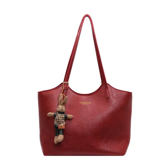 Veloura | Klassieke Shopper met Charm Rood
