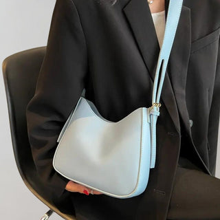 Dames Crossbody Tas Vegan Leer Minimalistisch Ontwerp Blauw