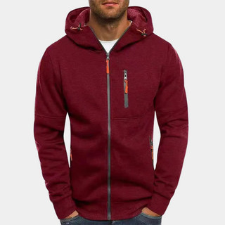 Karl Heren Hoodie met Rits Rood