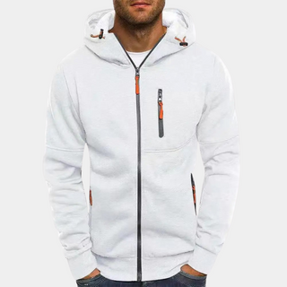 Karl Heren Hoodie met Rits Wit