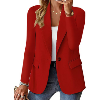 Vena | Casual damesblazer met print | Lange mouwen rood