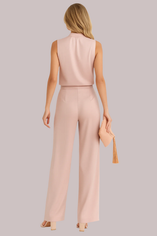 Dames Zijde Jumpsuit Zijde Mouwloze Top Wijde Pijpen