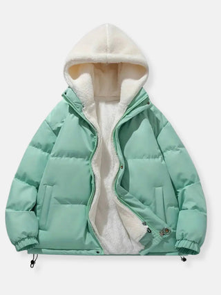 Chloé | Warme winterjas met ritssluiting voor dames Mintgroen