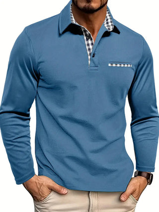 Chris | Winter Polo met Lange Mouwen Lichtblauw