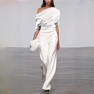 Sephira | Chique zomerjumpsuit – Luchtig weefsel, Verfijnd silhouet & Mediterrane allure wit