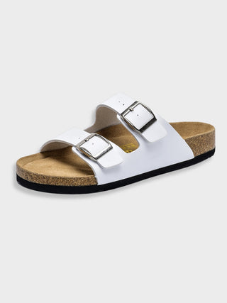 Comfortabele Arizona sandalen van synthetisch leer met een stevige zool. wit