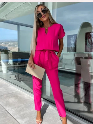 Soris | Dames Jumpsuit – Feestelijk Design, Flatterende Pasvorm & Moderne Party-Look Rozenrood