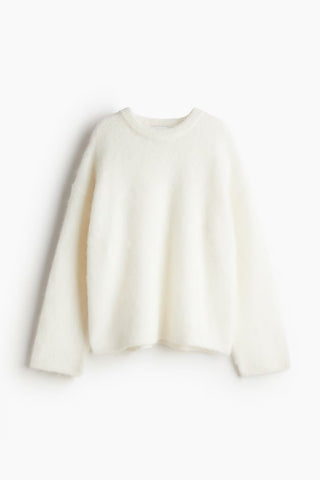 Aurora Luxe Mohair Sweater – Tijdloos Comfort en Elegantie Créme