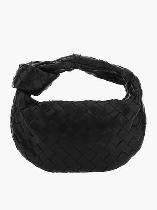 Crossbodytas met geweven design, gemaakt van veganistisch leer, lichtgewicht. zwart