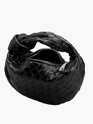 Crossbodytas met geweven design, gemaakt van veganistisch leer, lichtgewicht.