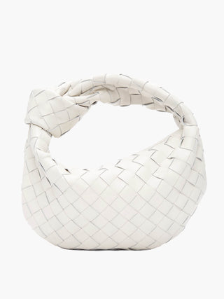 Crossbodytas met geweven design, gemaakt van veganistisch leer, lichtgewicht. wit