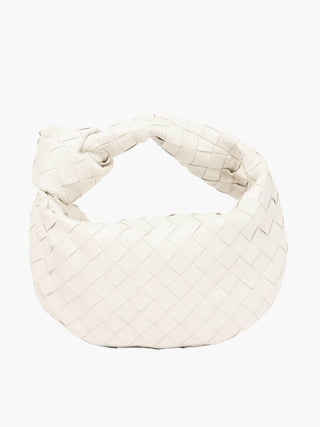 Crossbodytas met geweven design, gemaakt van veganistisch leer, lichtgewicht. crème