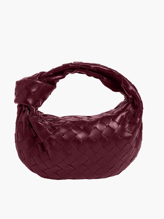 Crossbodytas met geweven design, gemaakt van veganistisch leer, lichtgewicht. wijnrood