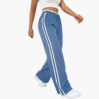 Luna | Damesbroek met Elastische Taille en Zijstrepen Trainingsbroek – Comfortabele en stijlvolle damesbroek met koord Babyblauw