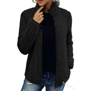 Mechi | Dames Teddy Jasje – Zacht Fleece met Rits & Warm Comfort Zwart
