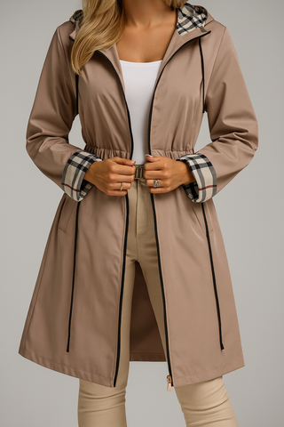 Damesjas | Ritssluiting & behaaglijke warmte beige