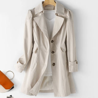Damesjas, veelzijdige trenchcoat, elegante look voor elke dag beige