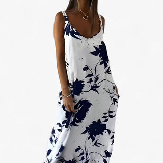 Adōre | Dames Maxi-jurk – Katoen, Bloemenprint & Romantische Stijl