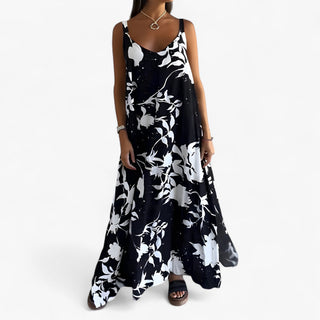 Adōre | Dames Maxi-jurk – Katoen, Bloemenprint & Romantische Stijl