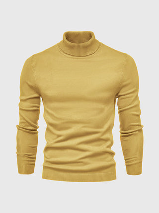 David | Heren Coltrui, Slim Fit Zachte Gebreide Pullover Geel