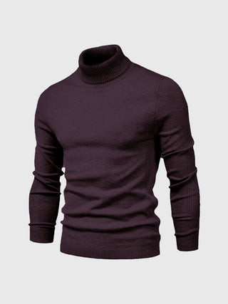 David | Heren Coltrui, Slim Fit Zachte Gebreide Pullover Bruin