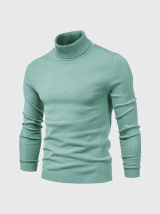David | Heren Coltrui, Slim Fit Zachte Gebreide Pullover Groen