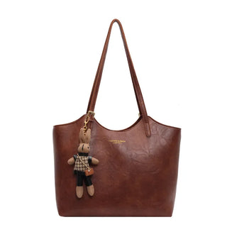 Veloura | Klassieke Shopper met Charm Bruin