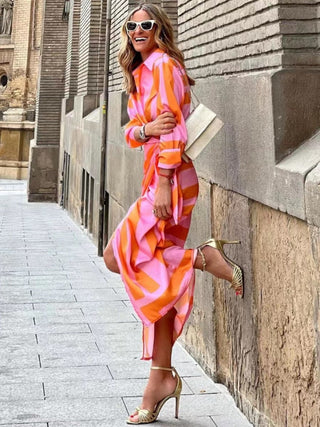 Isana | Maxi zomerjurk voor dames – Kleurrijke print, Vloeiend silhouet