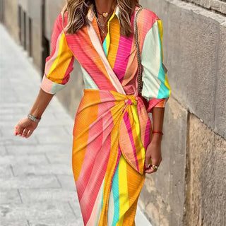 Isana | Maxi zomerjurk voor dames – Kleurrijke print, Vloeiend silhouet bloemen