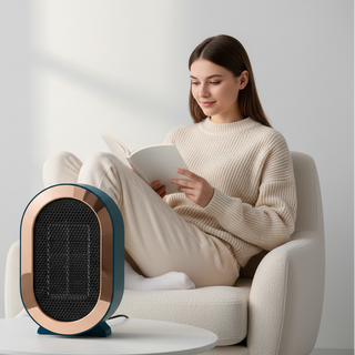 Draagbare keramische kachel voor snelle verwarming en energiebesparend comfort.