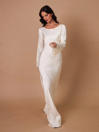 Sophie Dames Maxi-jurk met Lange Mouwen