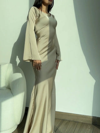 Sophie Dames Maxi-jurk met Lange Mouwen