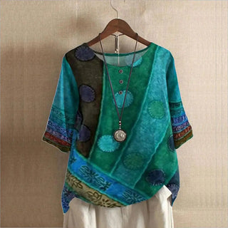 Pamelo | Elegante Top met Ronde Hals Groen
