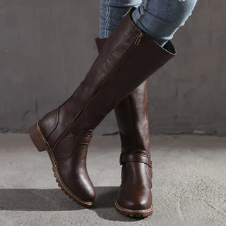 Elegante leren laarzen voor dames met comfort de hele dag door en een duurzame afwerking. Donkerbruin