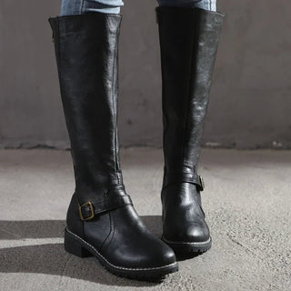 Elegante leren laarzen voor dames met comfort de hele dag door en een duurzame afwerking. Zwart
