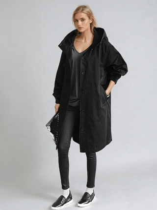 Elizabeth | Dames Waterafstotende Trenchcoat Zwart