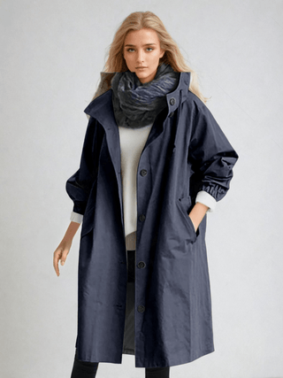 Elizabeth | Dames Waterafstotende Trenchcoat Marineblauw