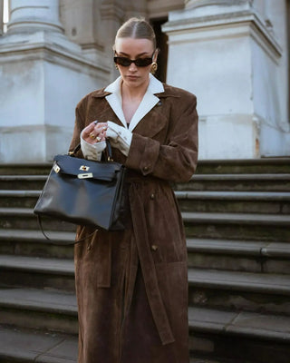 Ella | Dames Suède Trenchcoat L