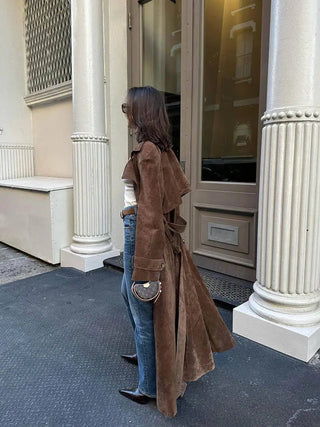 Ella | Dames Suède Trenchcoat