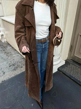 Ella | Dames Suède Trenchcoat