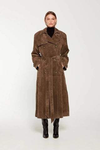 Ella | Dames Suède Trenchcoat